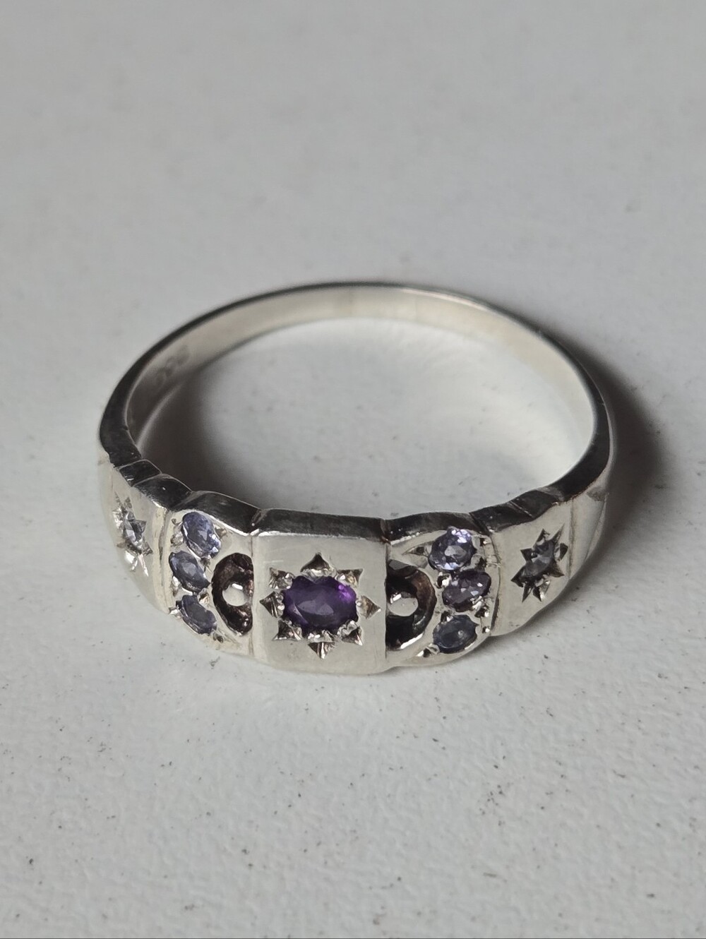 Sterling Silver Amethyst & Tanzanite Celestial Ring